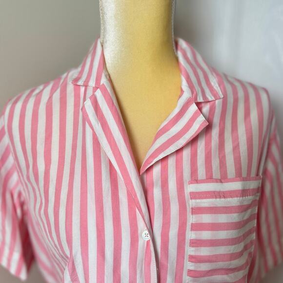 AYR The Pool Boy Shirt Pink & White Stripe Silk Blend Size Small - Picture 3 of 7